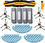 BLUELIRR For Ecovacs Deebot Ozmo T8 AIVI Vacuum Cleaner Robot Accessories, 1 x Main Brush + 8 Side Brushes 4 Filters + 3 x Cloths for Deebot Ozmo T8 AIVI Vacuum Cleaner Robot (1 Free Tool Brush)