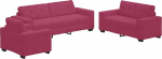vidaXL Modern Velvet Sofa Set in Wine Red | Comfortable Seat Couch with 1 Armchair, 2 Seater, 3 Stylish Furniture Pieces Perfect for the Living Room or Office Indoor