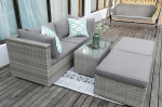 Ondis24 Sonora Ready Garden Furniture Set for 4 People, Garden Set with Table Seat Cushion, Balcony Furniture, Dining Set, Garden, Lounge Set