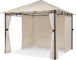 Blumfeldt Mondo Pergola Peotelk Aiatelk Gazebo, suurus: 2,95 x 2,6 x 2,95 m (B x K x S), 4 k&uuml;lgpaneeli, EasyMount kontseptsioon, ilmastikukaitse: UV/tuulik/vee, beež