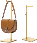 OLegei 2 Pack Metal Single Sided Stainless Steel Adjustable Handbag Display Stand Gold