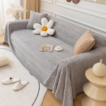 ZCXRYFL Sofa Throws 1 2 3 4-Seater Sofa Blankets Multi-Purpose Sofa Cover L Shape Soft Plush Sofa Throw Blanket Furniture Protection Non-Slip Couch Cover for Rebellious Cats Dogs (180 x 130 cm, Grey