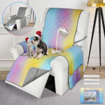 Topthumbs Waterproof Deck Chair Covers 23 Inch Reversible Reusable Chair Covers for Living Room Small Couch Cover for Single Seat Furniture Geometric Patchwork Rainbow Ombre +