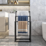 Seisev r&auml;tikuhoidja, Valet k&auml;ter&auml;tikute r&auml;tikuhoidja, vabalt seisev, r&auml;tikulaud 3 r&auml;tikur&ouml;&ouml;bastega, kodu sisustus, magamistoa aksessuaarid, must