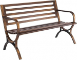 VEVOR aiapink, aiam&ouml;&ouml;bli pingid, 127 cm, 250 kg kandev&otilde;ime, terrassipink, veranda pink lamellimustriga ja &uuml;mardatud servadega k&auml;etoed, metallraamiga r&otilde;dupink parki, &otilde;ue, r&otilde;dule