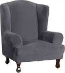 Velvet Wing Chair Cover Elastic Stretch Chair Cover Washable Armchair Cover for Wing Chair M&ouml;&ouml;bli kaitse elutuppa (Hall)