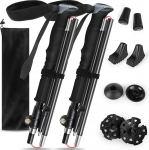 Kokkupandavad matkakepid, matkakepid, &uuml;likerged teleskoopilised reguleeritavad 110-130 cm, alumiiniumist jalutuskepid, naiste ja meeste 8 jalutuskepiga, kummipuhvriga matkamiseks