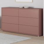 Forte Alice Springs Sideboard 150 155 Suur 3 sahtliga elutuba Puitkomposiit Terrakota 154,1 cm lai x 83,1 cm k&otilde;rge x 41,5 cm s&uuml;gavus