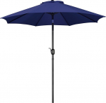 Yaheetech P&auml;ikesevarju l&auml;bim&otilde;&otilde;t 270 cm koos v&auml;ndaga aia vihmavarju Turu vihmavari Kallutatav v&auml;ndaga vihmavari 8 ribiga Patio vihmavari P&auml;ikesekaitse merev&auml;e sinine