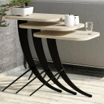 Hanah Home Elegantne pesulaudade komplekt (3 tk), travertiinist marmorist viimistlus, 100% melamiiniga kaetud, 18 mm paksune, sobib ideaalselt moodsasse elutuppa ja kontorisse.