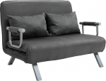 HOMCOM 3-in-1 diivanvoodi 185 x 105 cm diivanvoodi 5-tasandilise reguleeritava seljatoega, viskopadjaga, 2-kohaline diivan magamisfunktsiooniga, sametne v&auml;limus, lamamistool elutuppa, magamistuppa, hall