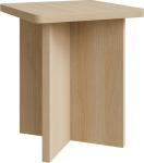Selsey Square Oak Coffee Table - Puidust kohvilaud v&auml;ike 42 cm geomeetrilise alusega, elegantne minimalism jaapani stiilis elutuppa, kaasaegne disain