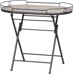 Siena Garden Prato serveerimislaud 68 x 41 x 60 cm Raam: Pind: Terasest pulberv&auml;rvitud matt must pind: Keraamiline v&auml;rviline