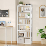 Hzuaneri BC70003X 7-korruseline puidust raamaturiiul magamistuppa, elutuppa ja t&ouml;&ouml;ruumi, 24 x 60 x 182 cm, valge