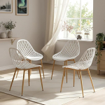 S&ouml;&ouml;gitoa toolid, 4 tooli, s&ouml;&ouml;gitoa toolid, k&ouml;&ouml;gitoolid, elutoa toolid, PP plastikust tooli kest, metallist tooli jalad reguleeritavate jalgadega, 120 kg kandev&otilde;ime, valge