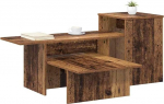 Konsolentisch Beistelltisch 91,5x35x38,5cm, Schmaler Sofatisch aus Holzwerkstoff, Flurtisch mit Stauraum f&uuml;r Wohnzimmer & Eingangsbereich, Altholz-Optik