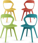 COSTWAY 4 s&ouml;&ouml;gitooli komplekt, k&ouml;&ouml;gitoolid kumera seljatoega, maksimaalne koormus 150 kg, kaasaegsed pol&uuml;prop&uuml;leenist s&ouml;&ouml;gitoolid, 4 tooli s&ouml;&ouml;gituppa, k&ouml;&ouml;ki, vastuv&otilde;turuumi (v&auml;rviline)