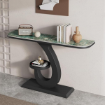 Moodne kivist konsool, stiilne konsool elutuppa, esikusse ja fuajeesse (must + Gay, 59,1 tolli/150 cm)