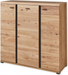 Sonos Highboard in Solid Old Ash, Old Artisan Oak Look, FSC-Certified, Modern Living Room Cabinet with Lots of Storage Space, 124 x 120 x 42 cm (W x H x D)