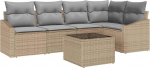 6-teiliges Garten-Sofa-Set mit Kissen Schwarz Poly-Rattan Gartenlounge Model3346730