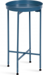 Kate and Laurel Celia &uuml;mmargune kokkupandav metallist laud koos kandikuga, 14 x 14 x 26 tolli, sinine