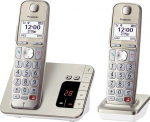 Panasonic KX-TGE262GN juhtmeta telefon koos automaatvastajaga (kuni 1000 telefoninumbri lukustamine, selge kirjasuurus tugeva kontrastiga, eriti vali telefonitoru, t&auml;isdupleks-k&otilde;nede vabak&auml;efunktsioon)
