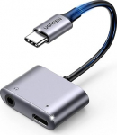UGREEN USB C ja 3,5 mm pistikupesa adapter koos kiirlaadimisega USB C k&otilde;rvaklappide adapteriga, mis &uuml;hildub Galaxy A53 A33, Pixel 5, iPad Pro 2022 jne.
