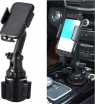 CGEAMDY autohoidja joogihoidja, tassihoidja, auto telefoni hoidja, universaalne reguleeritav liblikkaela autokinnitus, 360 kraadi autokinnitus nutitelefoni jaoks