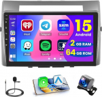 [2+64G] Hikity Android 13 autoraadio Toyota Verso 2004-2009 traadita Carplay Android auto 9-tollise puuteekraaniga autoraadio GPS navigatsiooniga Bluetooth FM RDS WiFi tagurduskaameraga