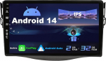SXAUTO Android 14 IPS autoraadio Toyota RAV4 (2007-2012) jaoks - Sisseehitatud CarPlay/Android auto - Tagurduskaamera tasuta - 2G + 32G - Juhtrattajuhtimine DAB Fast Boot WiFi DSP Bluetooth - 2 DIN 9 tolliga