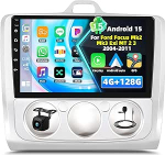 4+128G Android 15 autoraadio Ford Focus Mk2 Mk3 Exi MT 2 3 2004-2011, 9-tolline Incell puuteekraaniga raadio traadita CarPlay & Android Car Bluetooth 5.0 GPS WiFi FM/RDS 32EQ+ AHD tagantj&auml;rele vaatekaamera