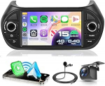 4G + 64G autoraadio Android 15 Fiat Fiorino/Qubo/Peugeot Bipper/Citroen Nemo, 7-tolline HD puuteekraaniga autoraadio traadita Carplay Android auto GPS Wi-Fi USB Bluetooth 5.0 FM RDS kaamera