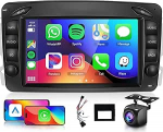 4+64G autoraadio Android 13 Mercedes Benz C CLK G Classe W203 W209 W463 Viano Vito, 7-tolline HD puuteekraaniga raadio traadita Carplay Android auto GPS Wi-Fi USB Bluetooth 5.0 FM RDS tagurduskaameraga