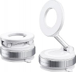 Mobiiltelefoni hoidja auto magnet vaakum / imemistassi kokkupandav 360 &deg; metallist varrega, magnetiline iPhone hoidja auto iPhone 16/15/14/13/12 puhul, universaalne auto mobiiltelefoni hoidja (valge)