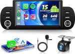 Autoradio 2G+64G Android 15 f&uuml;r FIAT Panda 2013-2020, 6.2'' HD Touchscreen mit Carplay Android Auto GPS Wi-Fi USB Bluetooth FM RDS Radio R&uuml;ckfahrkamera