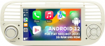 Autoraadio Fiat 500 2007 2008 2009 2010 2011 2012 2013 2014 2015, Android 12 s&uuml;steem 2G + 64G koos GPS navigatsiooniga CarPlay Android auto, 7-tolline IPS puuteekraan WLAN Bluetooth FM roolijuhtimine