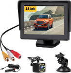 Hikity tagurduskaamera auto koos LCD monitoriga 4,3-tolline tagantvaate kaamerakomplekt &ouml;ise n&auml;gemise veekindel 33 ft kaabliga juhtmega tagurduskaamera RV SUV Pickupidele veoautodele