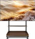 TVON TV Stand Rullitav telerik&auml;ru 40 kuni 86-tollistele lamedatele ja k&otilde;veratele teleritele, reguleeritava k&otilde;rgusega telerik&auml;ru ratastega TV p&otilde;randalaua puidust kuni 68 kg Max VESA 600 x 400 mm