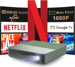 [Netflixi sertifitseeritud] Formovie S5 Mini projektor, ALPD laserprojektor, Google TV, v&auml;ike kaasaskantav, Type-C toitepanga jaoks, Smart 1080P, 500 ISO luumenit, HDR10, 4K tugi, Dolby audio, kodukino