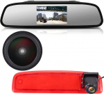 「18 mm objektiivi tippkvaliteediga tagantvaate kaamera + 4,3-tolline auto tahavaatepeegel」Auto 3. piduritulede katuse tagurduskaamera asendamine Renault Dacia Third Dokker Logan MCV Express Box jaoks