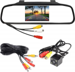 Wried tagumise vaate kaamera komplekt, 4,3-tolline TFT LCD auto tahavaatepeegli monitor 4LEDs veekindel &ouml;ine n&auml;gemine tagurdav tagurdav tagumise vaate kaamera