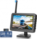 Rimoody traadita tagurduskaamera komplekt, numbrim&auml;rkide tagurduskaamera HD 4,3-tollise IPS monitoriga ja IP68 veekindel &ouml;ise n&auml;gemise laia nurga tagurduskaamera koos tagurdusabiga kaubikule, autole, veoautole, haagissuvilale