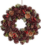 Widdop Regal Tidings j&otilde;ulukirss koos m&auml;nnik&auml;bidega 38cm Traditsiooniline punane ja kuldne uksekaunistus kunstlike marjade ja rohelusega Pidulik p&auml;rg ustele, seintele ja mantelile