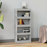 Homvdxl 5 Tier Bookcase Tall Bookcase with Open Shelves 135 x 60 cm Freestanding Storage Organizer for Living Room Study Bedroom Rustic Grey