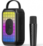 Bobtot Kaasaskantav Bluetooth-k&otilde;lar, 16 tundi aku kestvusega, traadita k&otilde;lar mikrofoniga, Magic Sound, Echo ja EQ režiim (must, 1 mikrofoniga)