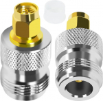 Fohevers 2 St&uuml;ck N Buchse auf SMA Stecker Adapter SMA auf N Adapter f&uuml;r RF WiFi Antenne Verl&auml;ngerung Kabel Telekommunikation Rundfunk Funkger&auml;te