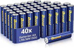 BONAI Longlife leelispatareid AA (40 tk) 1,5 V Mignon LR06 patarei, v&otilde;imas, ideaalne &auml;ratuskellale, termomeetrile, dekoratiivlampidele ja muudele suure energiavajadusega seadmetele.