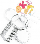 ScrapCooking 2078 4 k&uuml;psisek&uuml;psise l&otilde;iketera komplekt riputuskinnitusel, valmistatud toiduks kasutatavast roostevabast terasest