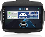 Android 14 autoraadio Jeep Renegade'ile (2015-2018) - Juhtmevaba CarPlay Android auto - tagurduskaamera - 2G + 32G - IPS 9-tolline 2 Din DAB roolijuhtimispult Dual Band WiFi DSP DAB Bluetooth 2