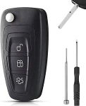 3 nupuga kaugjuhtimispuldi v&otilde;tmekaane korpuse asendusfoob Ford C-Max 2010-2014 Focus 2011-2013/M8 Grand C-Max 2010-2014 Mondeo 2011-2014 Smart Remote Key Fob koos